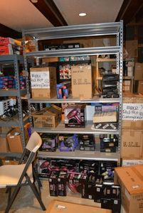 lot 371 image: Metal Industrial Shelving Unit CONTENTS NOT INCLUDED      PLEASE PLAN TO PICK UP SHELVING ON SATURDAY, NOV. 20  CALL 817-271-4860 TO MAKE ARRANGEMENTS