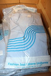lot 598 image: Fashion SealShane Uniforms Pin Strip Shirts, Size XL 2 Large Boxes Full
