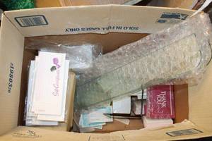 lot 423 image: 3 Narrow Glass Shelves, Gift Certificates and Thank You Cards