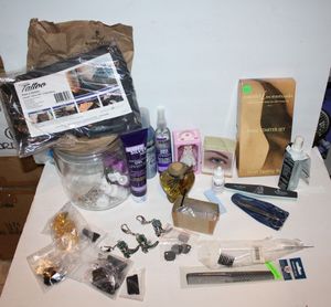 lot 1045 image: Misc. Lot Mineral Makeup Set, Combs, Boot Keychains, Gel, Mousse and More