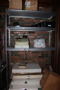 lot 1034 image: Industrial Storage Shelving CONTENTS NOT INCLUDED        PLEASE PLAN TO PICK UP SHELVING ON SATURDAY, NOV. 20  CALL 817-271-4860 TO MAKE ARRANGEMENTS