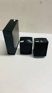lot 19 image: LG SPJ4-S Rear Satellite Speakers w Base for LG Surround Bar