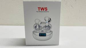 lot 34 image: True Wireless Earphones White Ear Buds w Charging Case