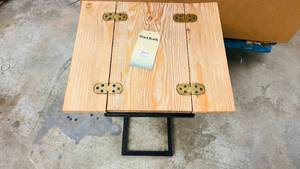 lot 254 image: Plow & Hearth Deep Creek Pull-up Table in Rustic Wood & Metal