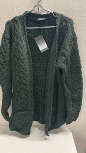 lot 275 image: Aran Green Merino Wool Sweater Made in Ireland Size XXL w Tags