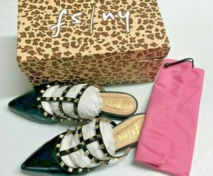 lot 291 image: FSNY Davina Black Napa Womens Slides Slippers Shoes Size 10.5