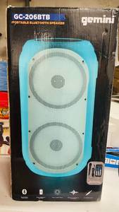 lot 307 image: Gemini GC-206BTB Portable Bluetooth Speaker (Works)