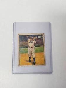 lot 12 image: 1950 Bowman Jackie Robinson Baseball Card