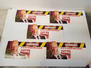 lot 126 image: Max Headroom Coke Coca Cola advertisement items