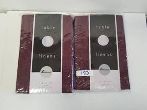 lot 173 image: Fieldcrest tablecloths - 52 x 70 and 60 by 120 - color Sultan - Never opened