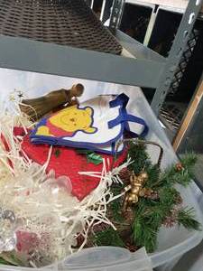 lot 256 image: Bin full of Christmas items