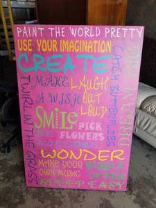 lot 135 image: Inspirational wall art -  24 x 36