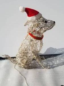 lot 267 image: Outside lighted Christmas Dog decoration
