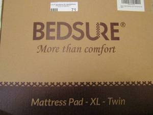 lot 71 image: NEW bedsure mattress cover XL twin and 4 throw pillows