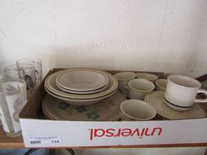 lot 134 image: Town & Country  and Hearthside cups and saucers and Camelot stoneware bowls