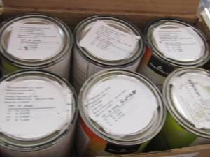 lot 168 image: 12 cans of white Benjamin Moore sample paint