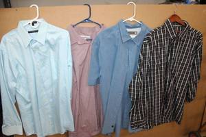 lot 32 image: Mens Shirts XXL Geoffrey Beene Fitted Blue, Perry Ellis Portfolio Classic Fit 18 - 3435, Quiksilver XXL, Acorn by Bob Goldfeder XXL