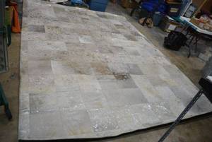 lot 23 image: Cow Hide Patch Rug 9x12