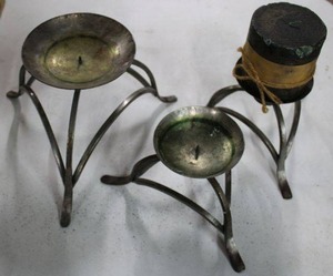 lot 96 image: Pewter Candle Holders Made in India, set of 3