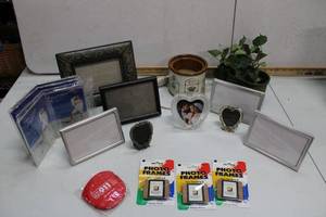lot 38 image: Home Dcor Picture Frames, Rival Small Crockpot for Candle Melts