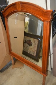 lot 156 image: Cherry Stained Mirror Dresser Mirror or Could be Used as Wall Mirror