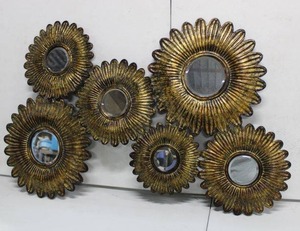 lot 83 image: Wall Art Metal Flower Mirror Collage 3 Ft. 2 x 2 Ft. 1