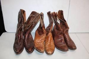 lot 150 image: Cowboy Boots Lucchese, 3 Pairs, Size 11.5