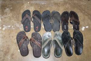 lot 165 image: Mens Leather SandalsFlip Flops Size 12 Panama Jack, Kenneth Cole, Olukai and Rider Brands