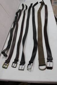 lot 139 image: Belt Lot Brown and Black Leather, Mostly Boss Cow Hide 110-42