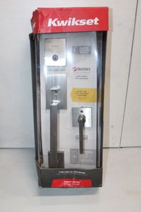 lot 178 image: Kwikset Front Door Entry Set Still in Box - Grade 1 Deadbolt, Satin Finish