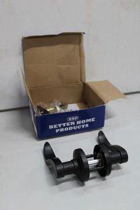 lot 179 image: Better Home Products, #45144 Lever Passage Reversible Black Door Handle