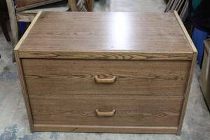 lot 223 image: 2 Drawer Storage Cabinet 33 x 19.5 x 21 as shown
