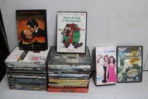 lot 254 image: Box of DVDs Includes Gone with the Wind and Surviving Christmas