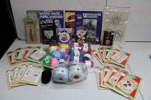 lot 231 image: Craft Lot Craft Books, Heartcraft Make your own Card Set, Martha Stewart and Craftiss Yarn and More