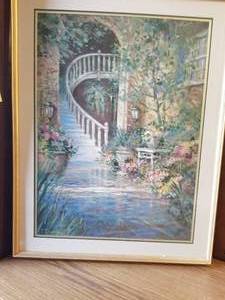 lot 123 image: Summer Serenade by L. Gordon framed artwork with COA  #7441250