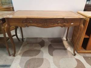 lot 185 image: Wood writing desk - 24 by 48 by 30