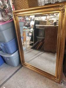lot 222 image: Large gold framed mirror