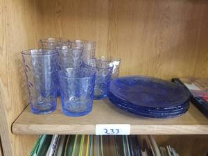 lot 233 image: Selection of blue glass