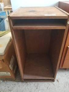 lot 265 image: Small work table- open front cabinet