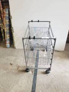 lot 284 image: Office rolling wire basket shelfs