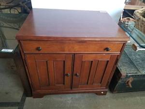 lot 291 image: Wood cabinet - computer cabinet