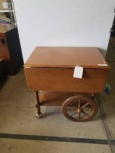 lot 296 image: Rolling wood bar cart