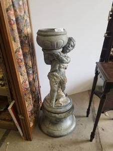 lot 302 image: Concrete cherub planter - has been repaired
