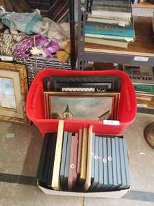 lot 313 image: Selection of frames and artwork