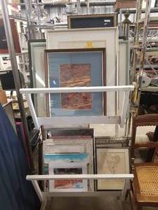 lot 323 image: Selection of framed artwork - rack not included