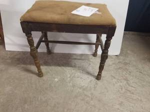 lot 329 image: Vintage wood cloth top stool