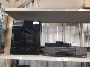 lot 400 image: Electronics - Samsung VCR player and subwoofer