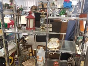 lot 448 image: Selection of oil lamps and more