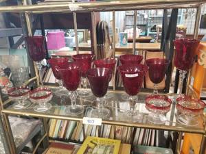 lot 457 image: Selection of Red glassware