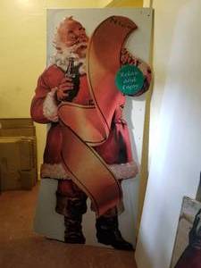 lot 1 image: Santa Claus - Coca Cola advertisement piece - 6 ft tall - never used